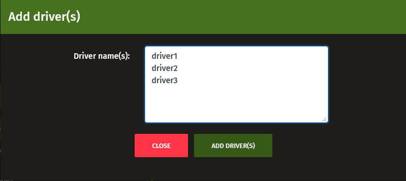 Add drivers